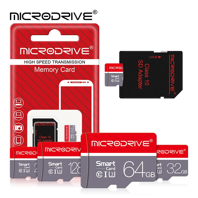 Carte mémoire MicroDrive Micro SD / TF – Haute vitesse, jusqu’à 256 Go, classe 10 UHS-I U3