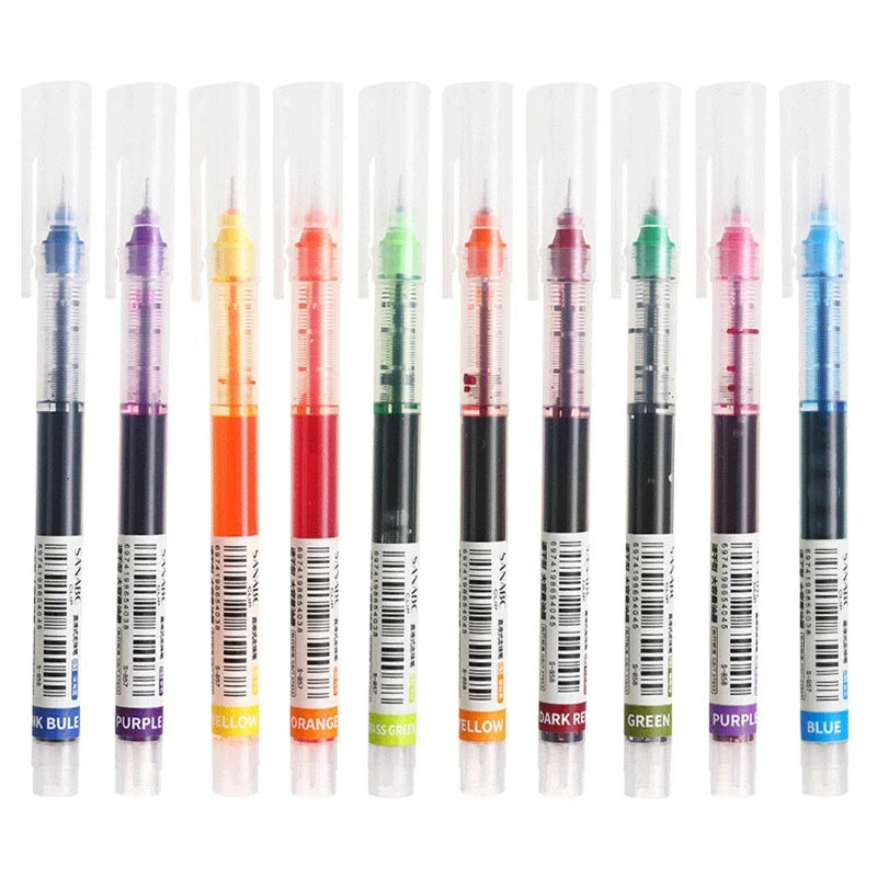 Stylos gel 0,5 mm – écriture fluide, encre bleue, lot de 10