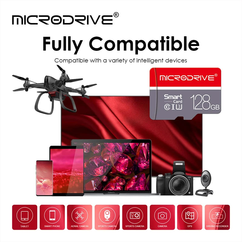 Carte mémoire MicroDrive Micro SD / TF – Haute vitesse, jusqu’à 256 Go, classe 10 UHS-I U3