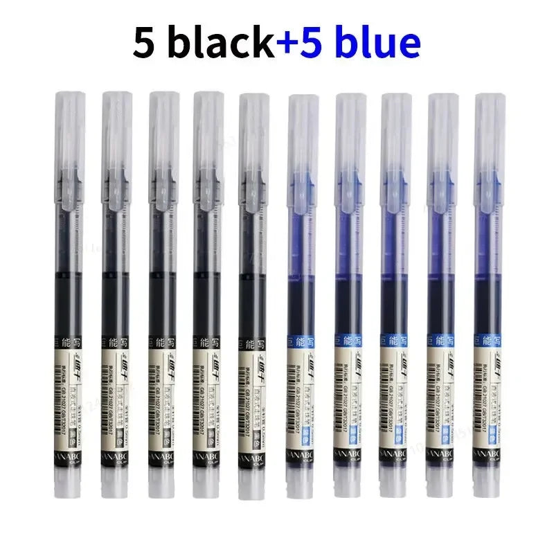 Stylos gel 0,5 mm – écriture fluide, encre bleue, lot de 10