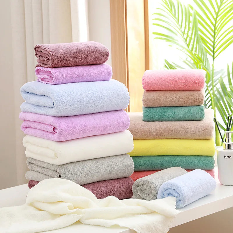 Ensemble de serviettes de bain en velours corail – Lot de 2 pièces