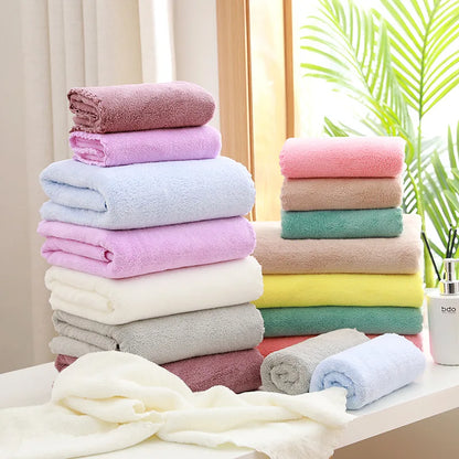 Ensemble de serviettes de bain en velours corail – Lot de 2 pièces