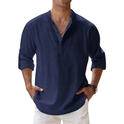 Chemise décontractée homme en coton et lin